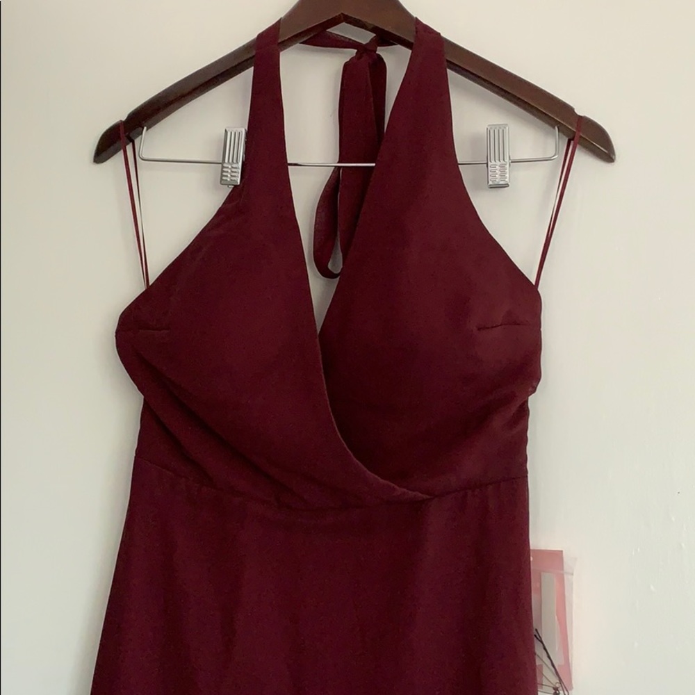 Wine colored bridesmaid dress
